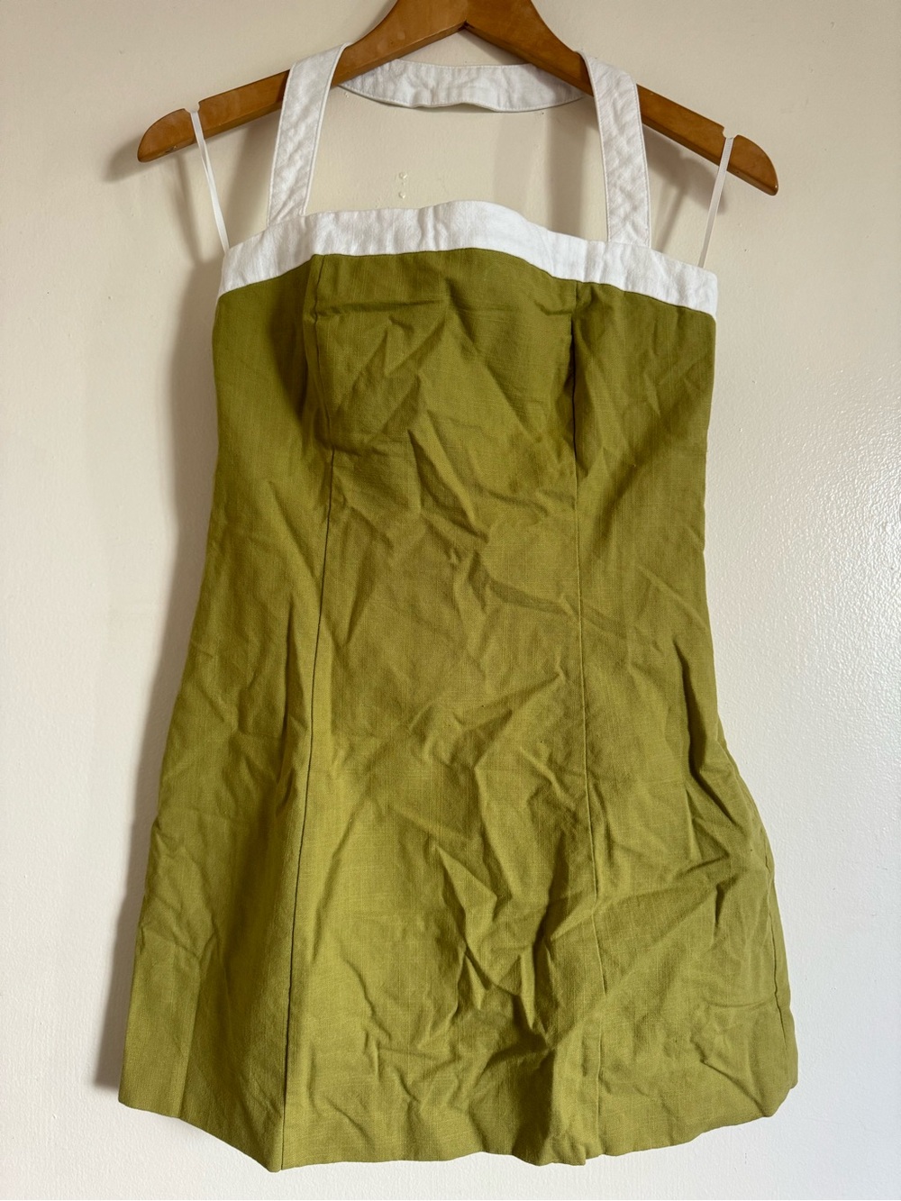 4th & Reckless Olive Green Sundress with White Trim